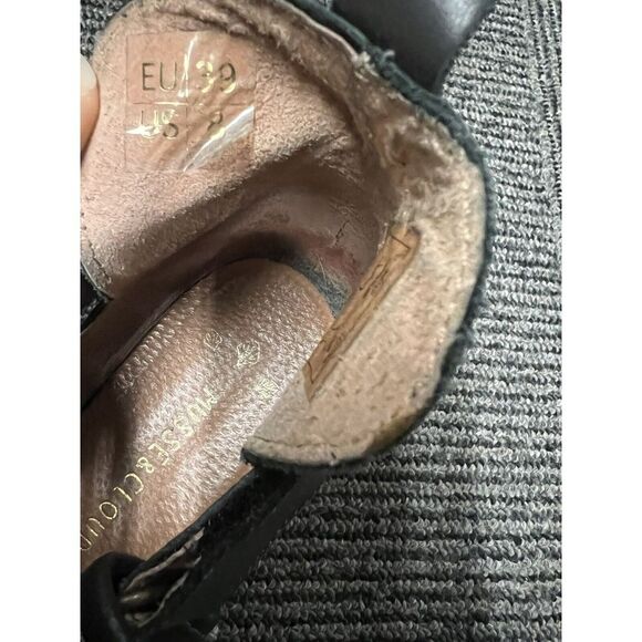 Musse & Cloud Caila Ankle Boots Women's 39/ 8 Black Leather Perforated Bootie - Picture 3 of 10